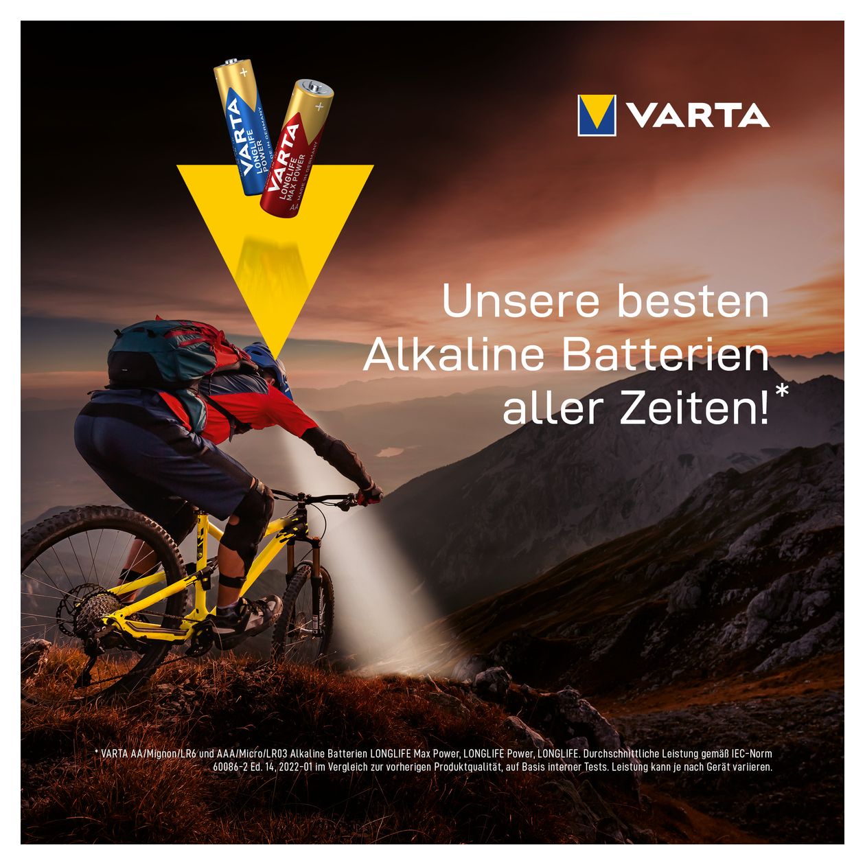 Longlife Max Power Batterie AA Alkali 1,5 V 4 Stück  (Rot/Gelb) 