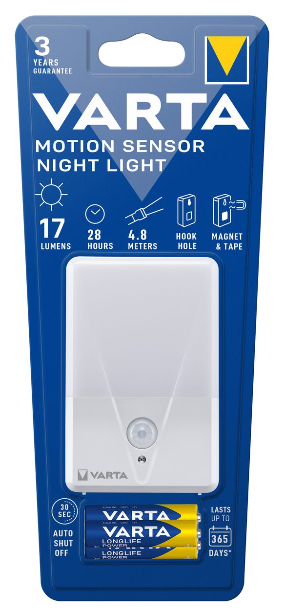 Nachtlicht mit Bewegungsmelder LED Warmweiß Batterie  (Weiß) 