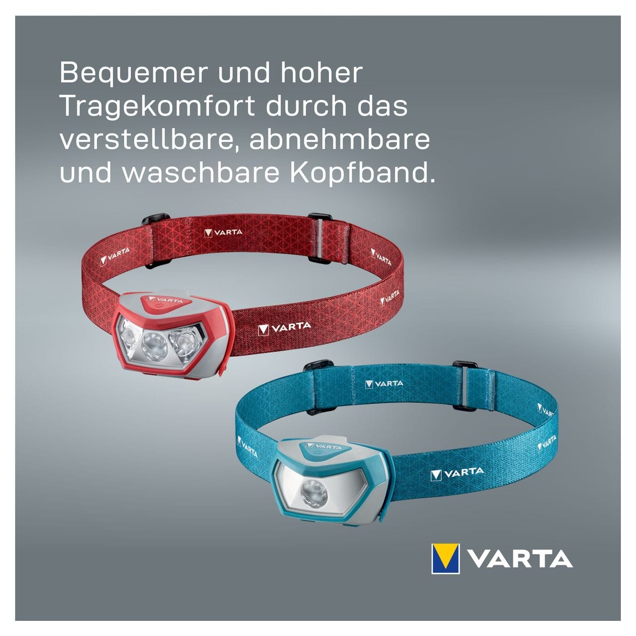 Stirnlampe LED inkl. 3x AAA Batterien Kopflampe, Outdoor Sports H20 Pro, drei Leuchtmodi, spritzwassergeschützt, Dimmfunktion, mit schwenkbarem Kopf, rot 