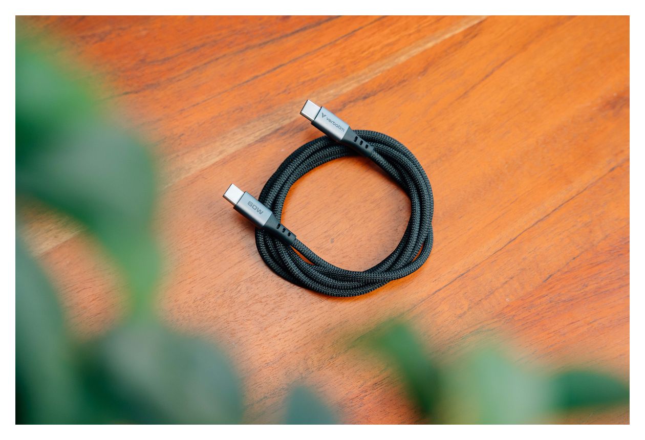 31845 0,48 Gbit/s Rundkabel USB C auf USB C Männlich bis 100 W 1,2 m  (Schwarz) 