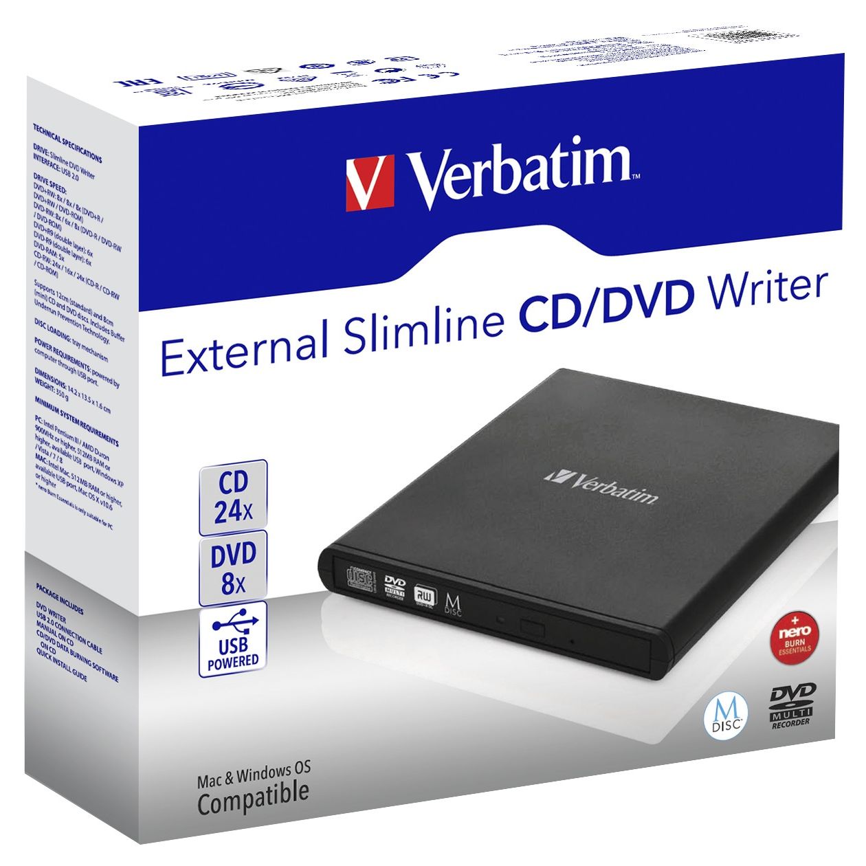 98938 Slimline externer CD/DVD Brenner 