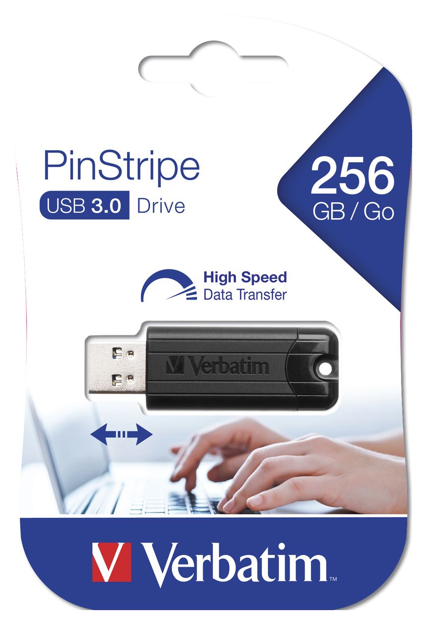 PinStripe 3.0 USB Typ-A Stick 256 GB  (Schwarz) 
