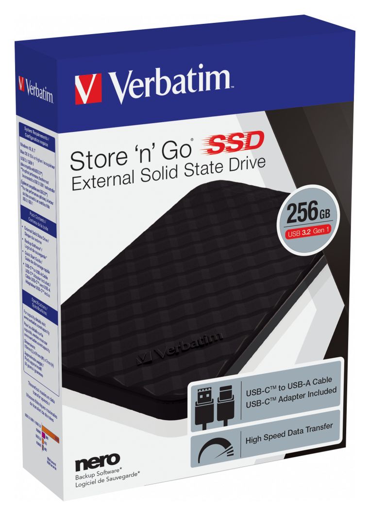Store 'n' Go Portable 256 GB SSD  (Schwarz) 