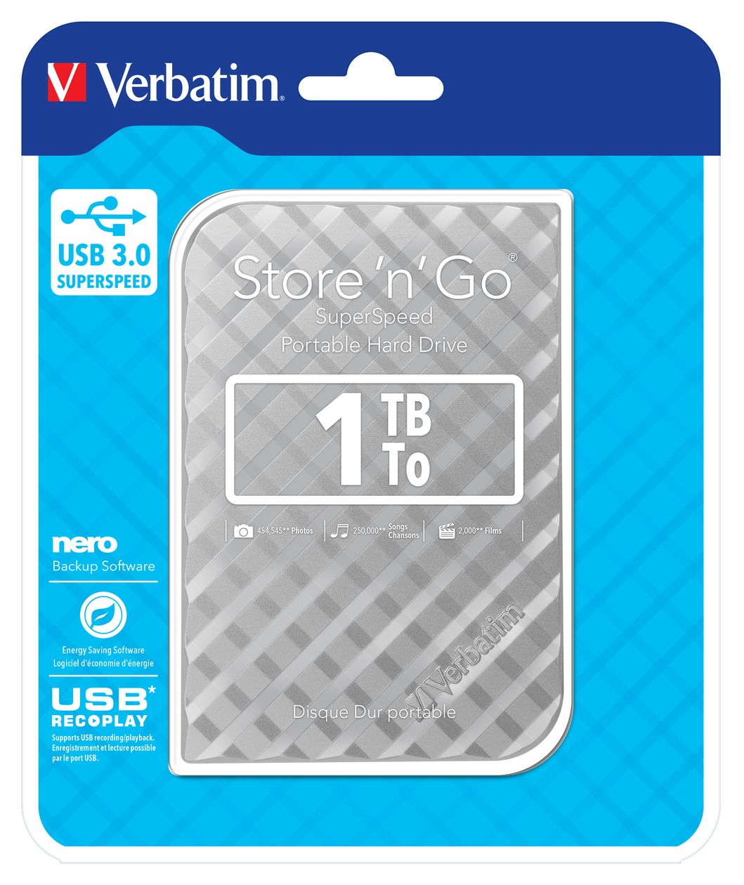 Store 'n' Go USB 3.0 1 TB externe Festplatte  (Silber) 