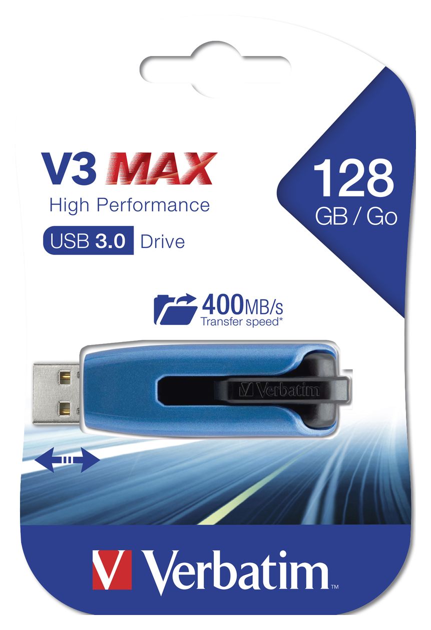 V3 MAX USB Typ-A Stick 128 GB  (Schwarz, Blau) 