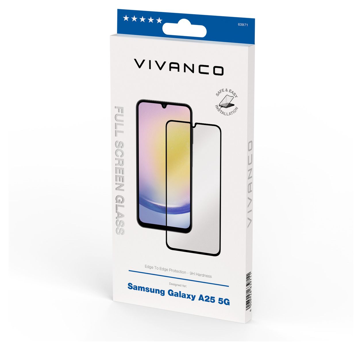 63971 Klare Bildschirmschutzfolie gehärtetes Glas 9H für  Samsung Galaxy A25 5G Schmutzabweisend, Schlagfest, Kratzresistent, Splitterfrei 