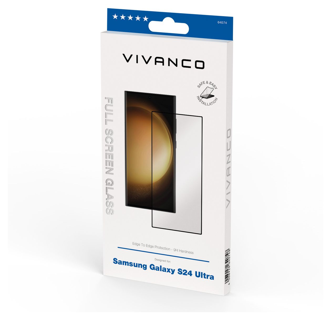 64074 Klare Bildschirmschutzfolie gehärtetes Glas 9H für  Samsung Galaxy S24 Ultra Schmutzabweisend, Schlagfest, Kratzresistent, Splitterfrei 