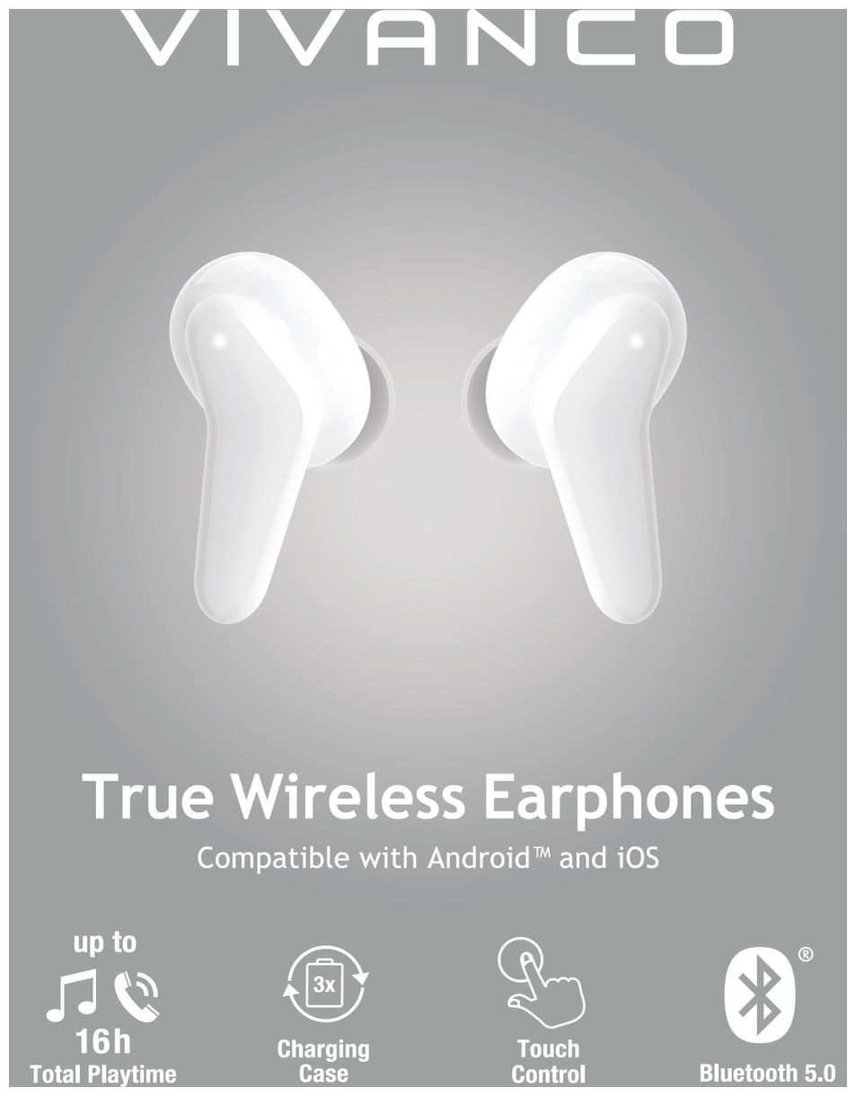 Fresh Pair In-Ear Bluetooth Kopfhörer kabellos 16 h Laufzeit (Weiß) 