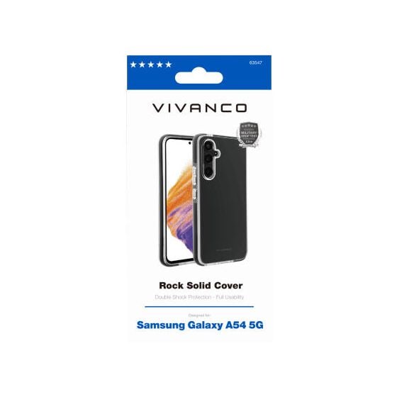 Rock Solid Cover für Samsung Galaxy A54 5G (Schwarz, Transparent) 