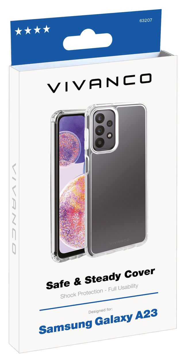 Safe and Steady Cover für Samsung Galaxy A23  (Transparent) 