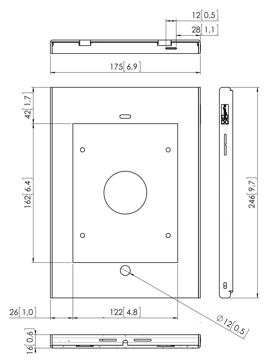 PTS1215 TabLock Tablethalterung aus Aluminium, Stahl Apple iPad mini 1./2./3.Gen  (Silber) 