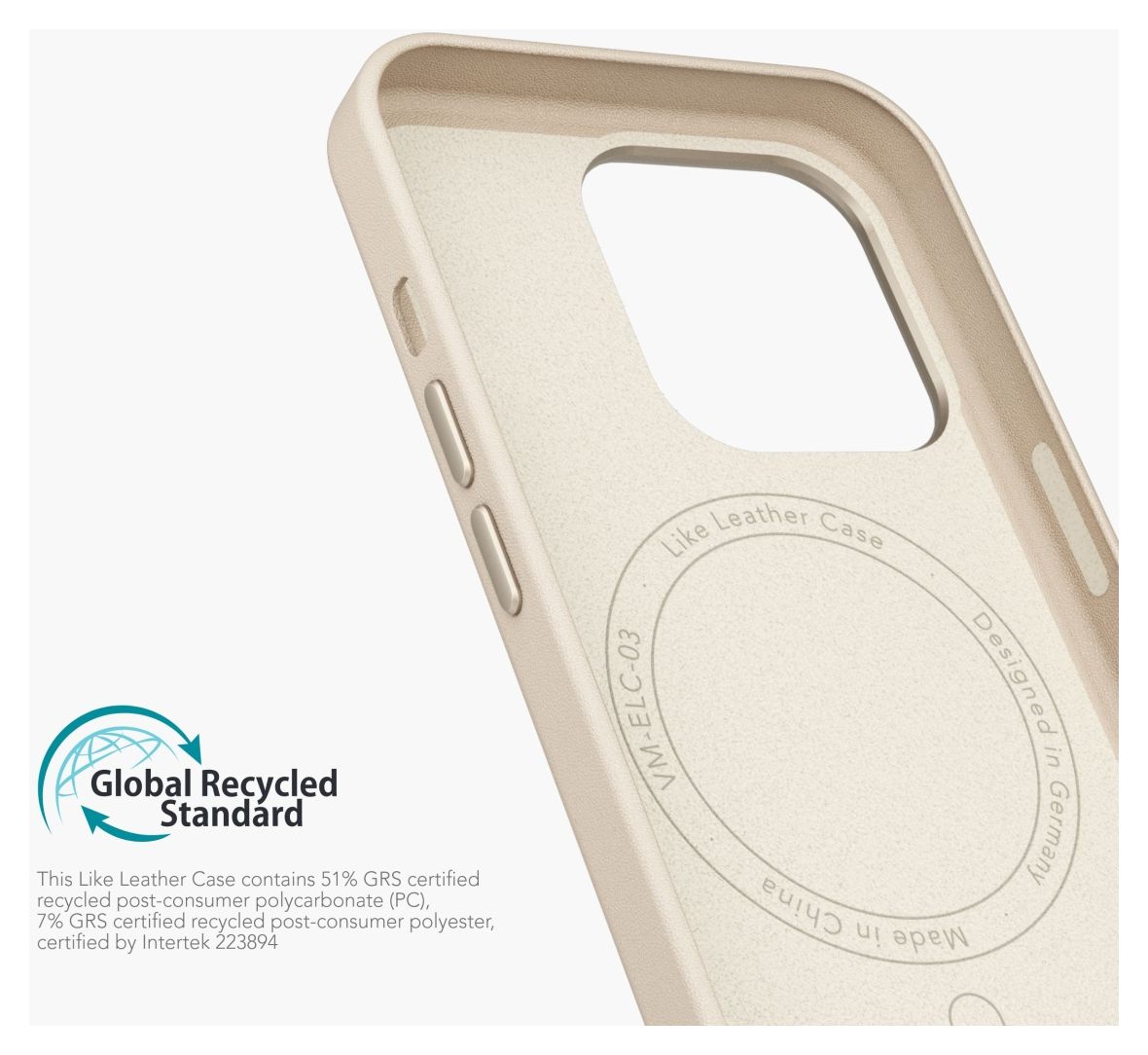 Like Leather Case Cover für Apple iPhone 16 Pro  (Cremefarben) 