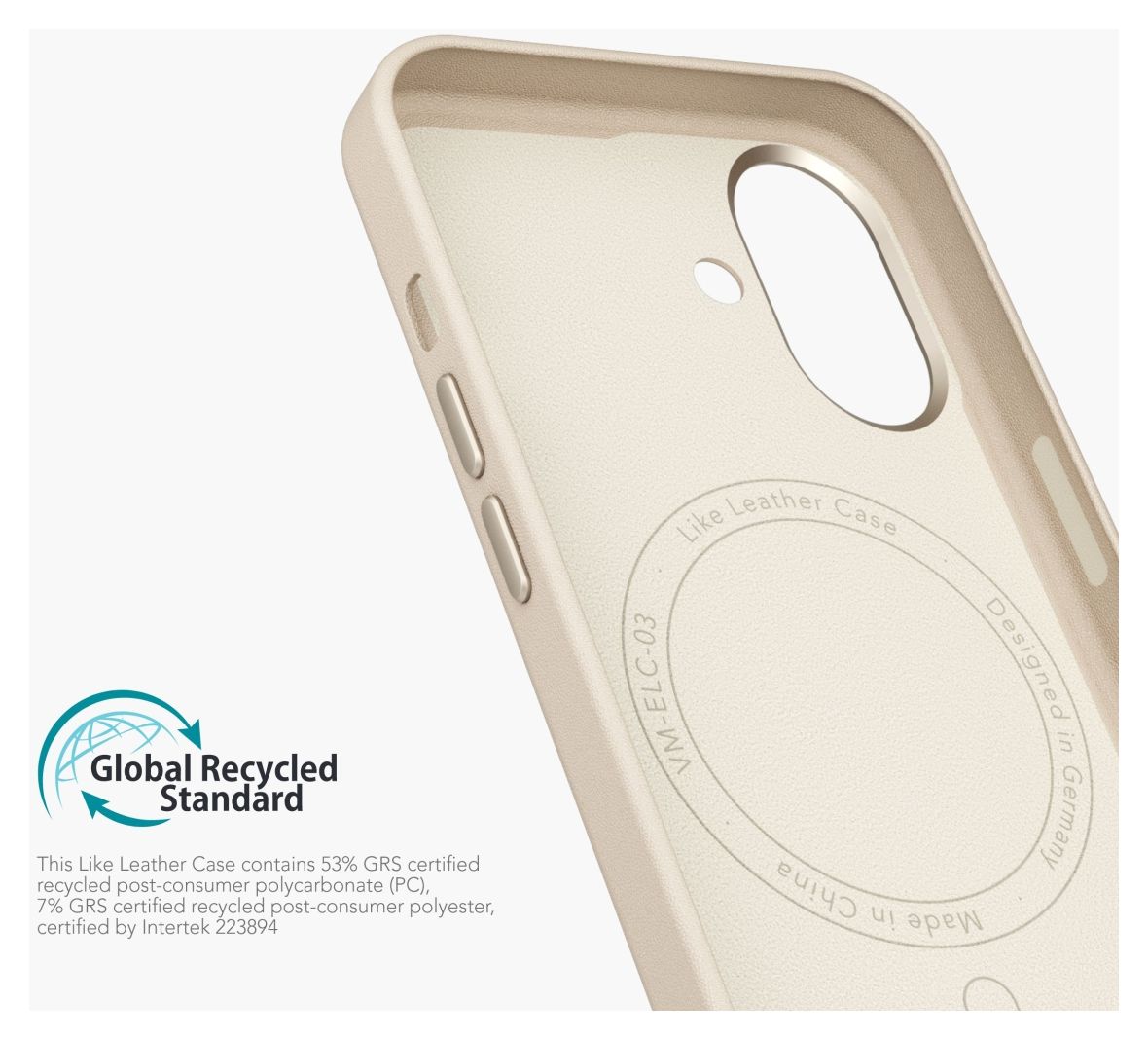 Like Leather Case Cover für Apple iPhone 16  (Cremefarben) 