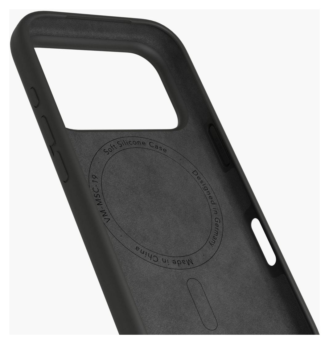 Soft Silicone Case Cover für Apple iPhone 17 Pro Max  (Schwarz) 