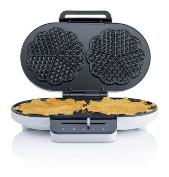 WDWA-516W Waffeleisen Herz (Form) für 2 Waffel(n) 1200 W 