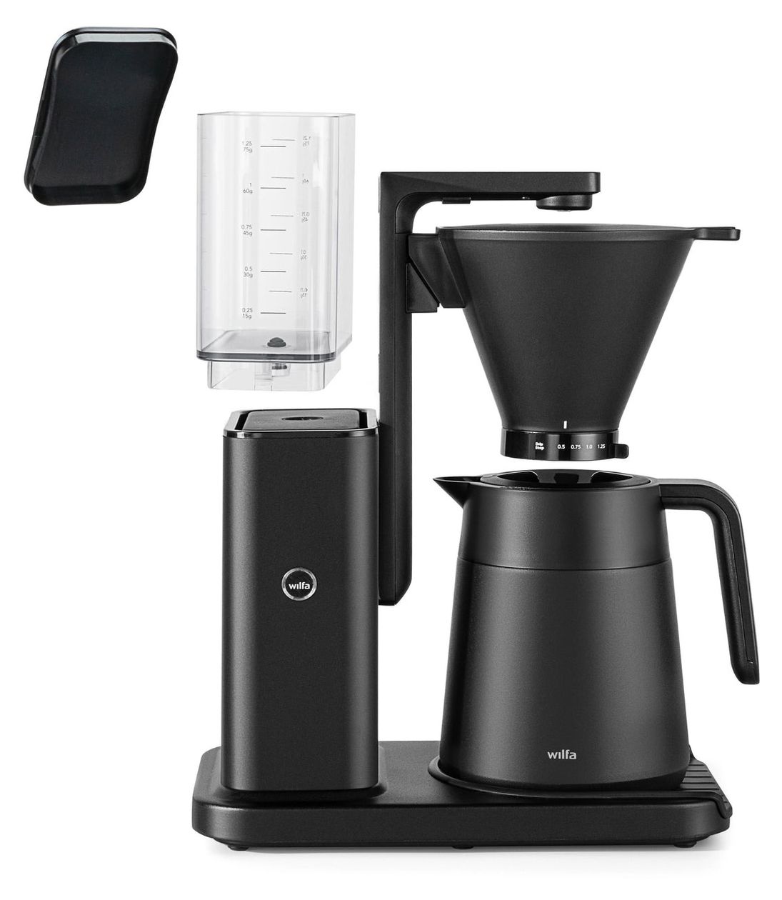 Zense Alux Thermo Filterkaffeemaschine 1,2 l  (Schwarz/Transparent) 