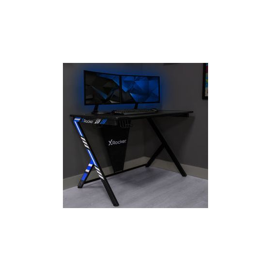Ocelot Aluminium Carbon Gamingtisch  (Schwarz, Blau, Rot) 