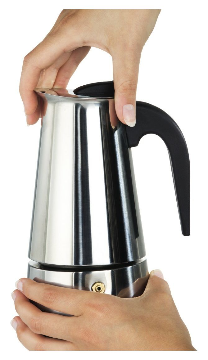 111230 Espressokocher für 6 Tassen Filterkaffeemaschine  (Schwarz, Silber) 