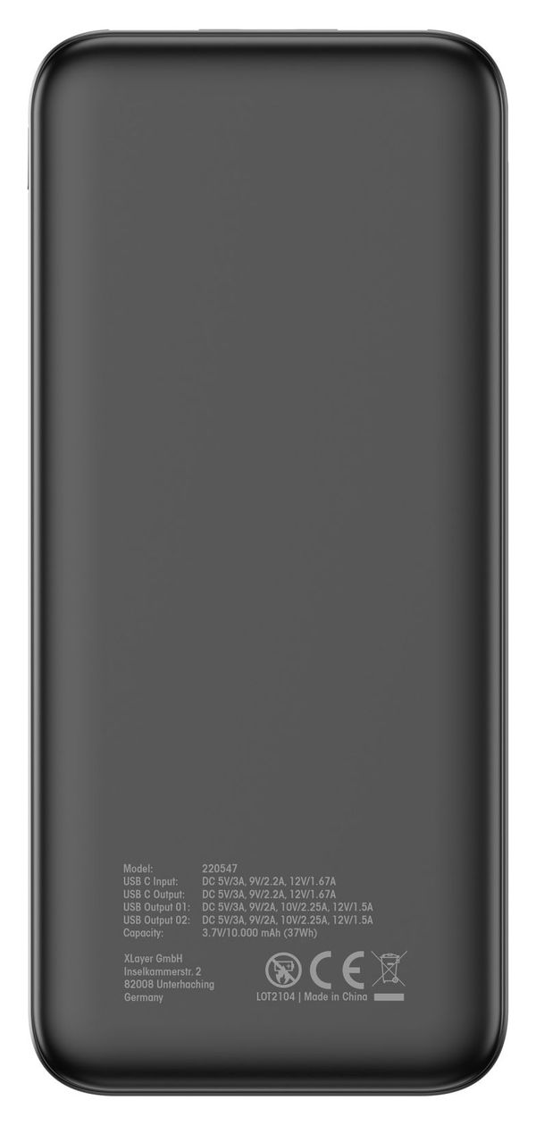 Rapid 10000 mAh Powerbank USB Typ-C  (Schwarz) 