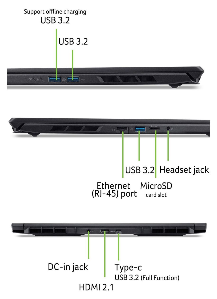 Nitro V AI ANV16S-41-R4CP WQXGA Notebook 40,6 cm (16 Zoll) 2560 x 1600 Pixel 32 GB Ram 1 TB SSD Windows 11 Home AMD Ryzen 7 max. 5,1 GHz NVIDIA GeForce RTX 5060  (Schwarz) 