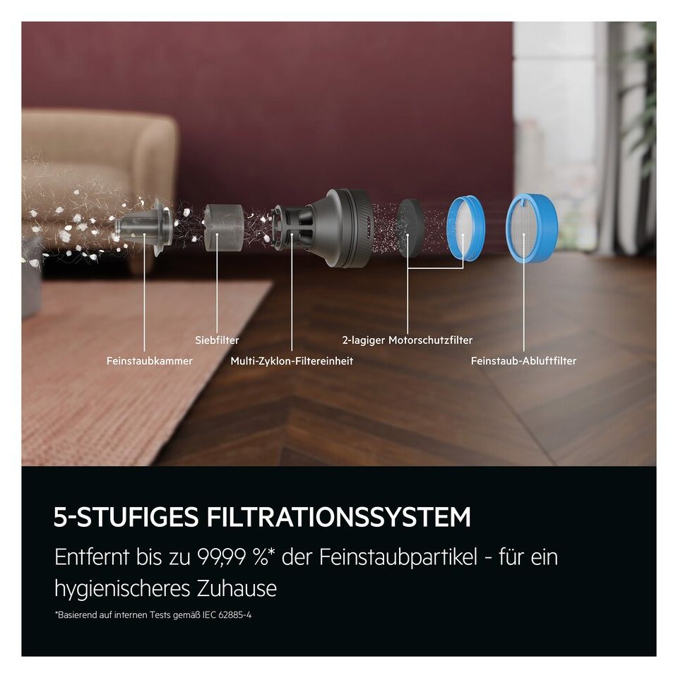 AP82A25SHX Serie 8000 Handstaubsauger Beutellos bis 50 min Laufzeit 25,2 V  (Schwarz, Weiß) 
