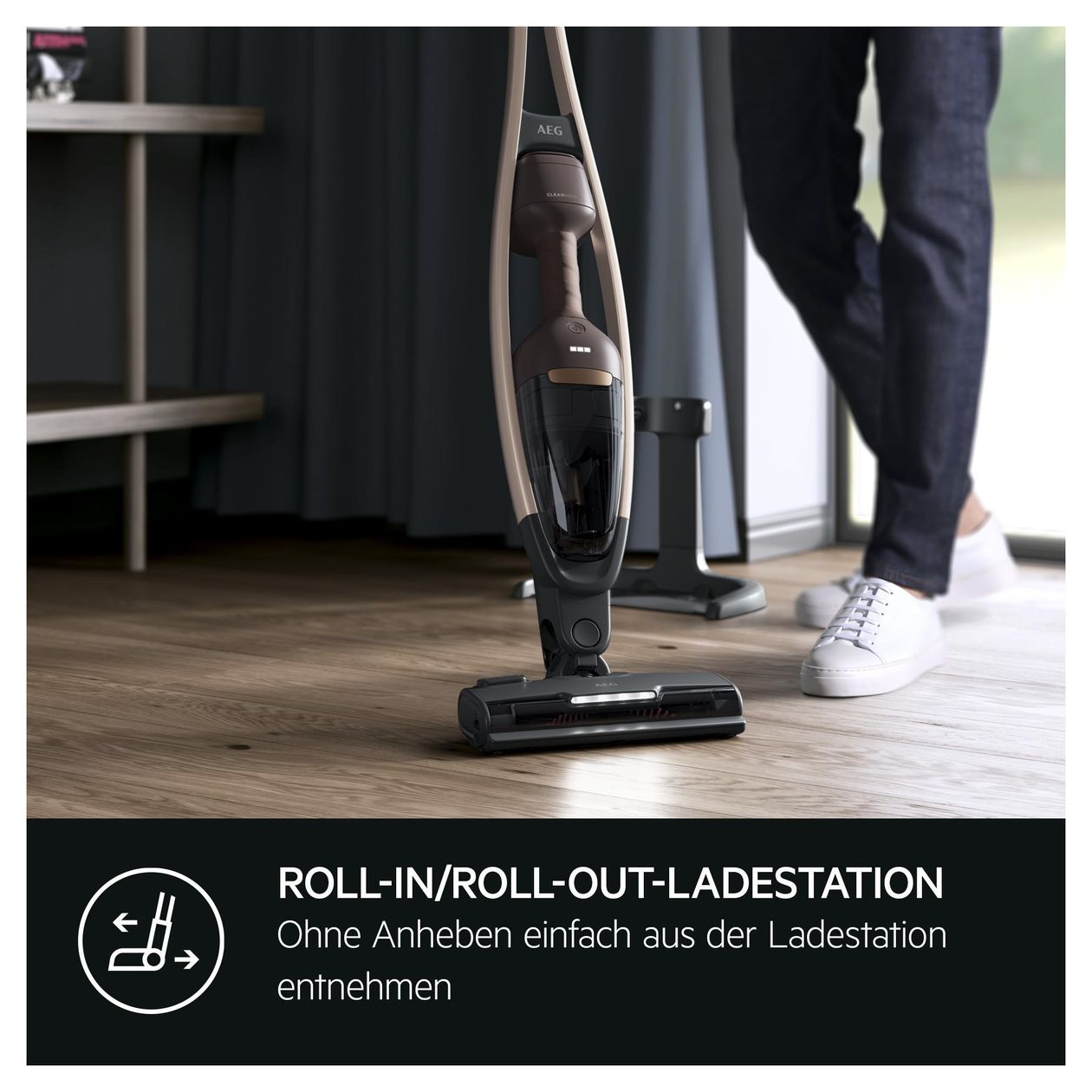 AS62A252XN Serie 6000 Handstaubsauger Beutellos bis 55 min Laufzeit 25,2 V  (Braun, Walnuss) 