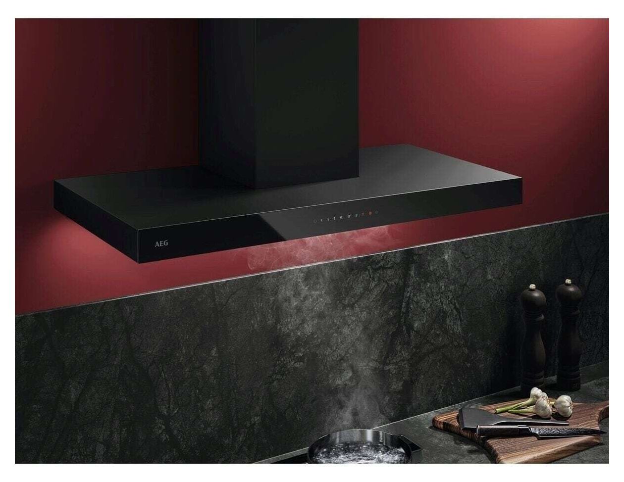 GB67D91HL Abluft/Umluft Dunstabzugshaube/Esse Wand 90 cm (Schwarz, Edelstahl) 