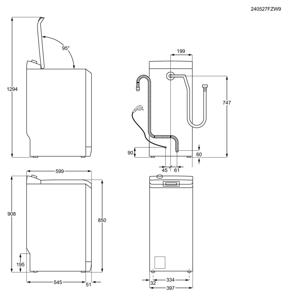 Serie 6000 LTR6E41269 6 kg Toplader Waschmaschine 1200 U/min aquaStop Funktion 