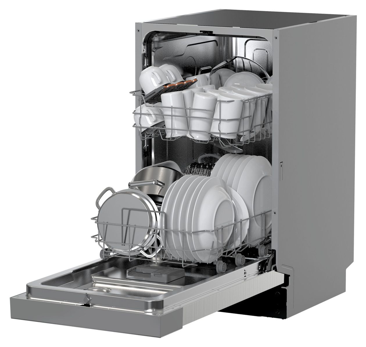 EGSPU500490 45 cm Geschirrspüler unterbaufähig leise 10 Maßgedecke aquaStop Funktion (Edelstahl) 
