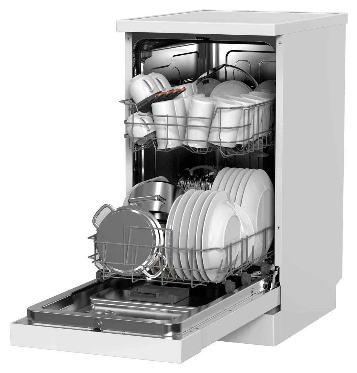 GSP 539 460 45 cm Geschirrspüler freistehend leise 11 Maßgedecke aquaStop Funktion (Weiß) 