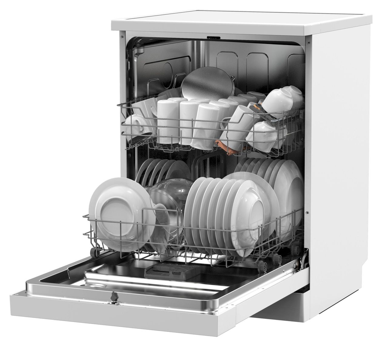 GSP 543 450 W 60 cm Geschirrspüler freistehend leise 13 Maßgedecke aquaStop Funktion Mini Active (Weiß) 
