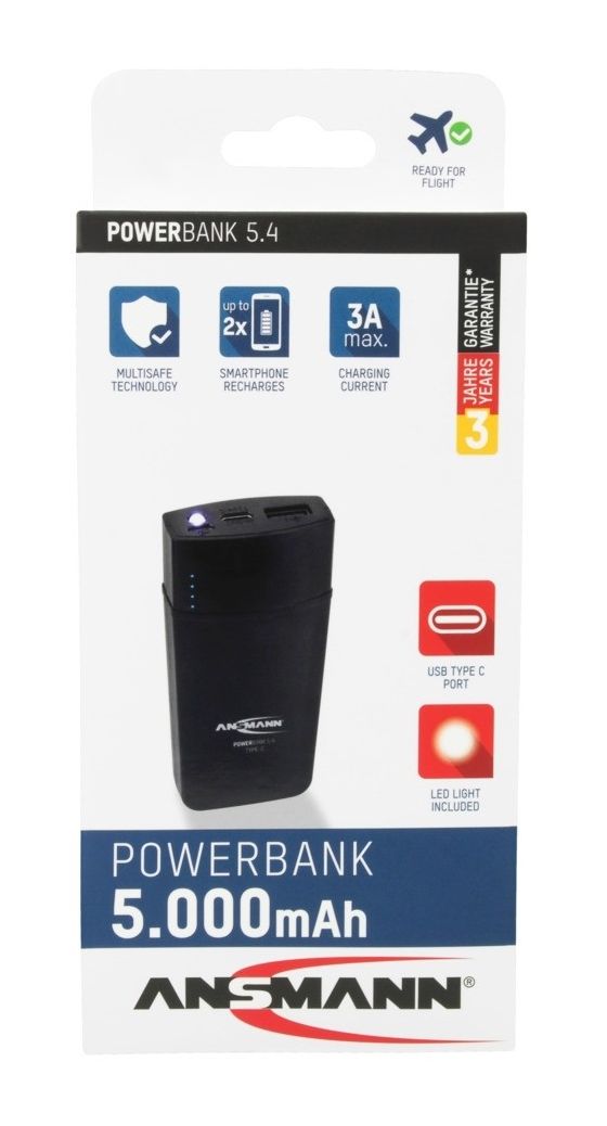 PB5.4 5000 mAh Powerbank  (Schwarz) 