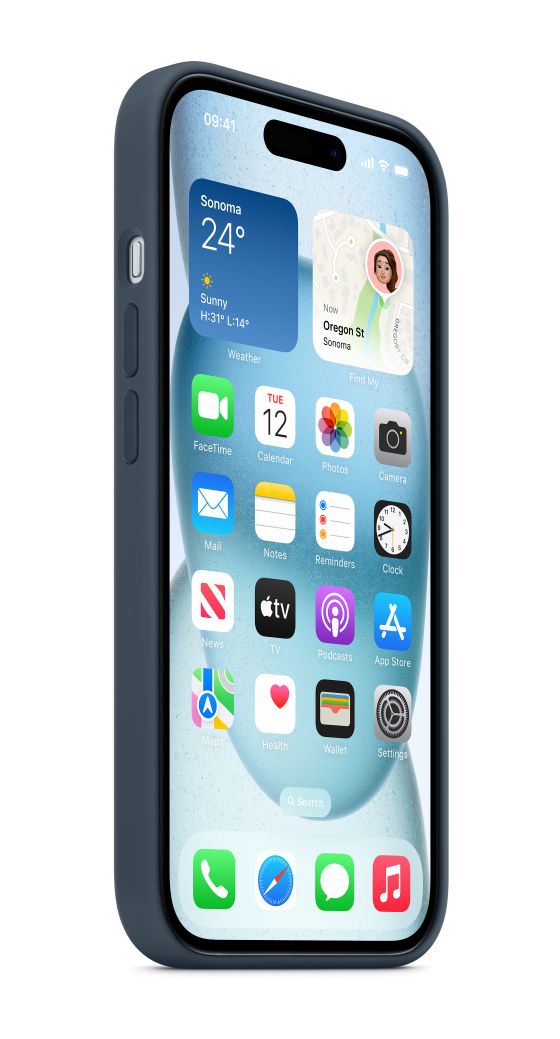 Silikon Case mit MagSafe Cover für Apple iPhone 15  (Navy) 