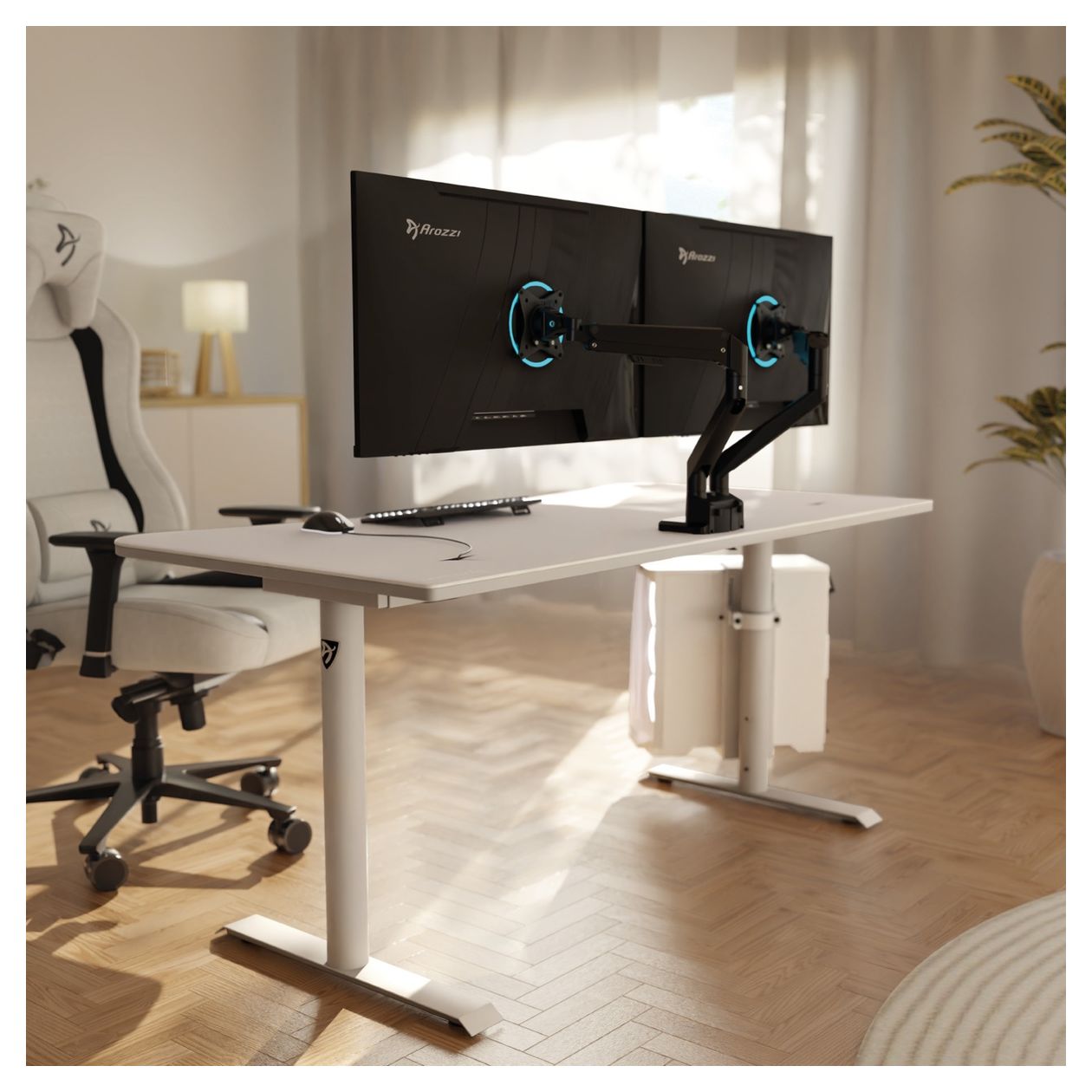 Alzare Neo Duo Monitorarm bis 18 kg  (Schwarz) 