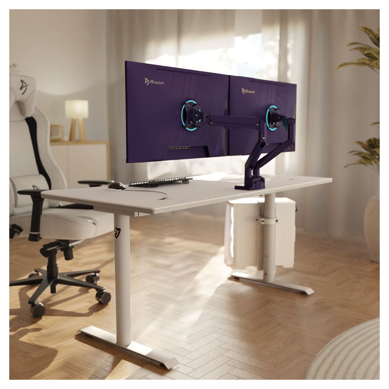 Alzare Neo Duo Monitorarm bis 18 kg  (Violett) 