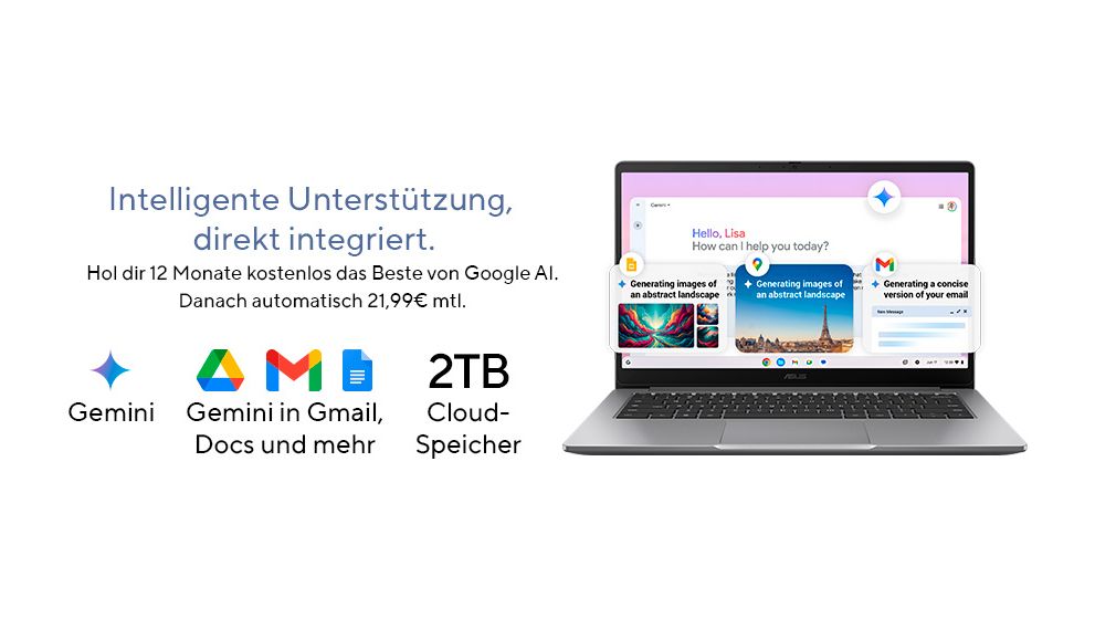 Chromebook CX1405CTA-MW0355 Full HD Notebook 35,6 cm (14 Zoll) 1920 x 1080 Pixel 128 GB eMMC ChromeOS Intel Core 3 max. 3,9 GHz  (Grau) 