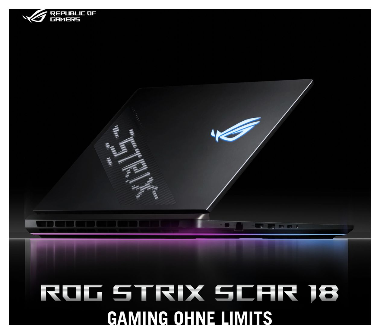 ROG Strix SCAR G835LXG-TQ378W WQXGA Notebook 45,7 cm (18 Zoll) 3840 x 2400 Pixel 64 GB Ram 4 TB SSD Windows 11 Home Intel Core Ultra 9 max. 5,5 GHz NVIDIA GeForce RTX 5090  (Schwarz) 