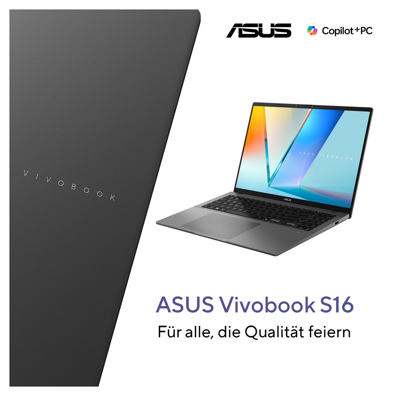 Vivobook S3607QA-PL011W WQXGA Notebook 40,6 cm (16 Zoll) 2560 x 1600 Pixel 1 TB SSD Windows 11 Home Qualcomm Snapdragon max. 3 GHz  (Silber) 