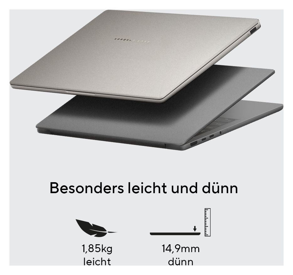 Zenbook A UX3407QA-QD305W Copilot+ PC WUXGA Notebook 35,6 cm (14 Zoll) 1920 x 1200 Pixel 1 TB SSD Windows 11 Home Qualcomm Snapdragon max. 3 GHz  (Beige) 