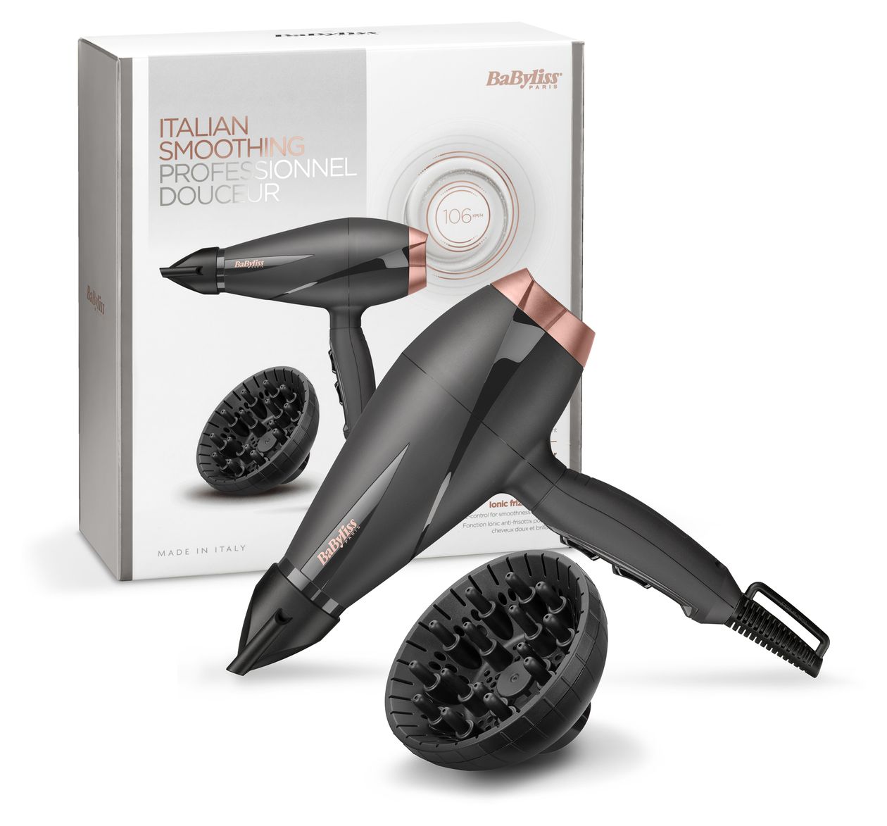 6709DE Smooth Pro Haartrockner 2100 W (Schwarz, Rosa-Goldfarben) 