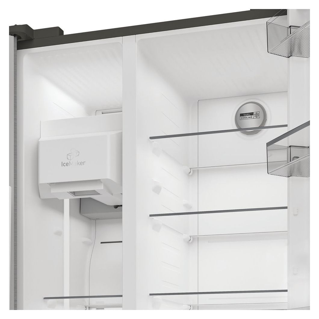 SBSIWE90 Side-by-Side Kühl-/ Gefrierkombination 375 l / 203 l 328 kWh NoFrost 1790 mm x 910 mm  (Edelstahl) 