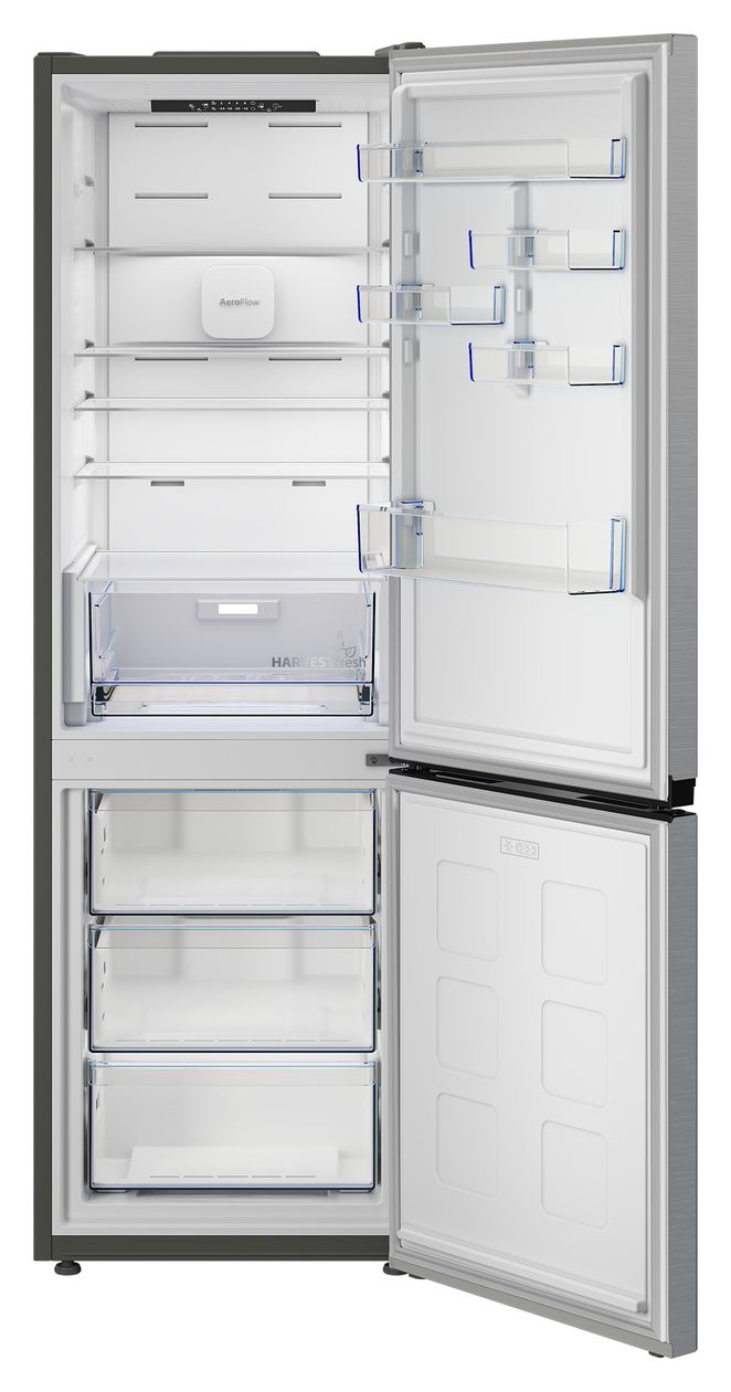 B5RCNA376HXB 252 l / 118 l Kühl-Gefrierkombi freistehend NoFrost 207 kWh Jahr  (Silber) 