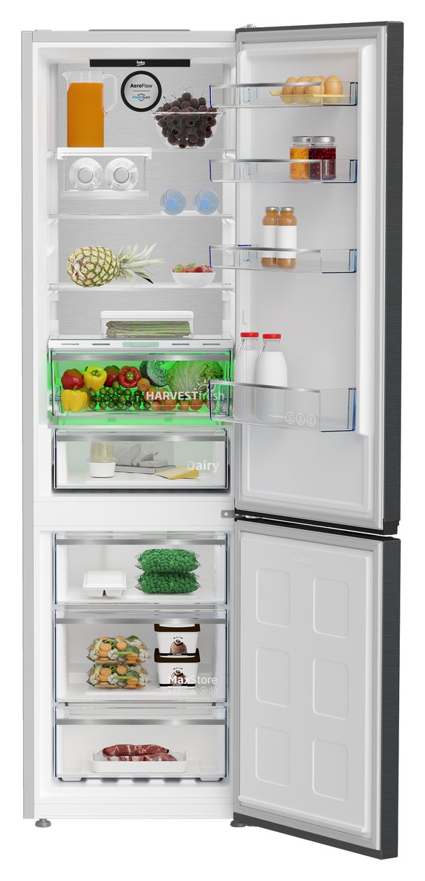 B5RCNA406LXBRW 249 l / 106 l Kühl-Gefrierkombi freistehend NoFrost 170 kWh Jahr  (Grau) 