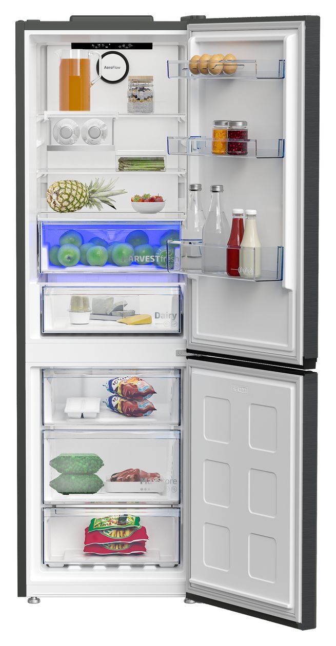 B7RCNE367HG 210 l / 106 l Kühl-Gefrierkombi freistehend NoFrost 136 kWh Jahr  (Grau) 