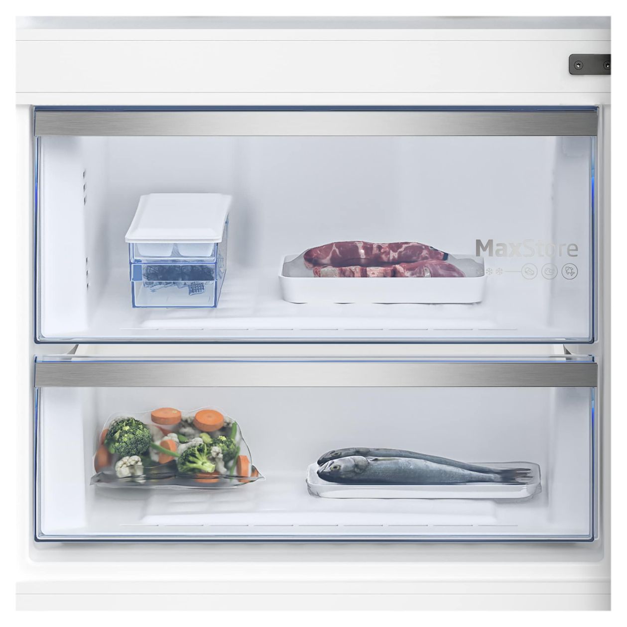 B7RCNE595ZXPW 401 l / 150 l Kühl-Gefrierkombi freistehend NoFrost 240 kWh Jahr  (Edelstahl) 