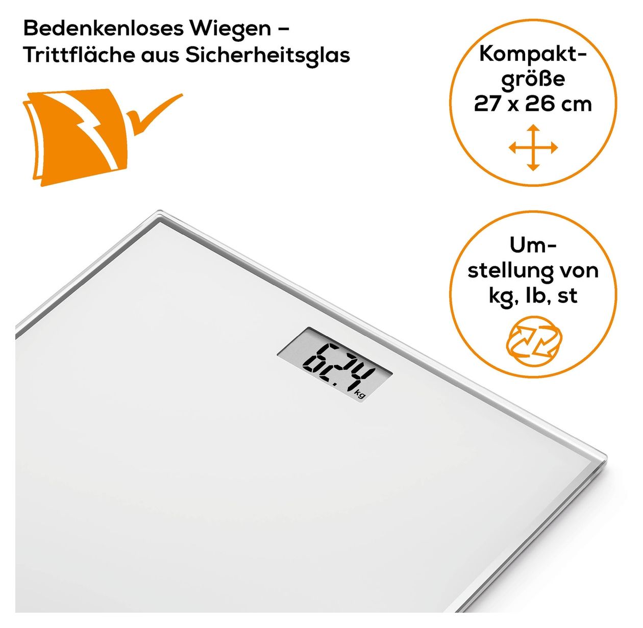 GS120 Kompakt Elektronische Personenwaage bis 150 kg 