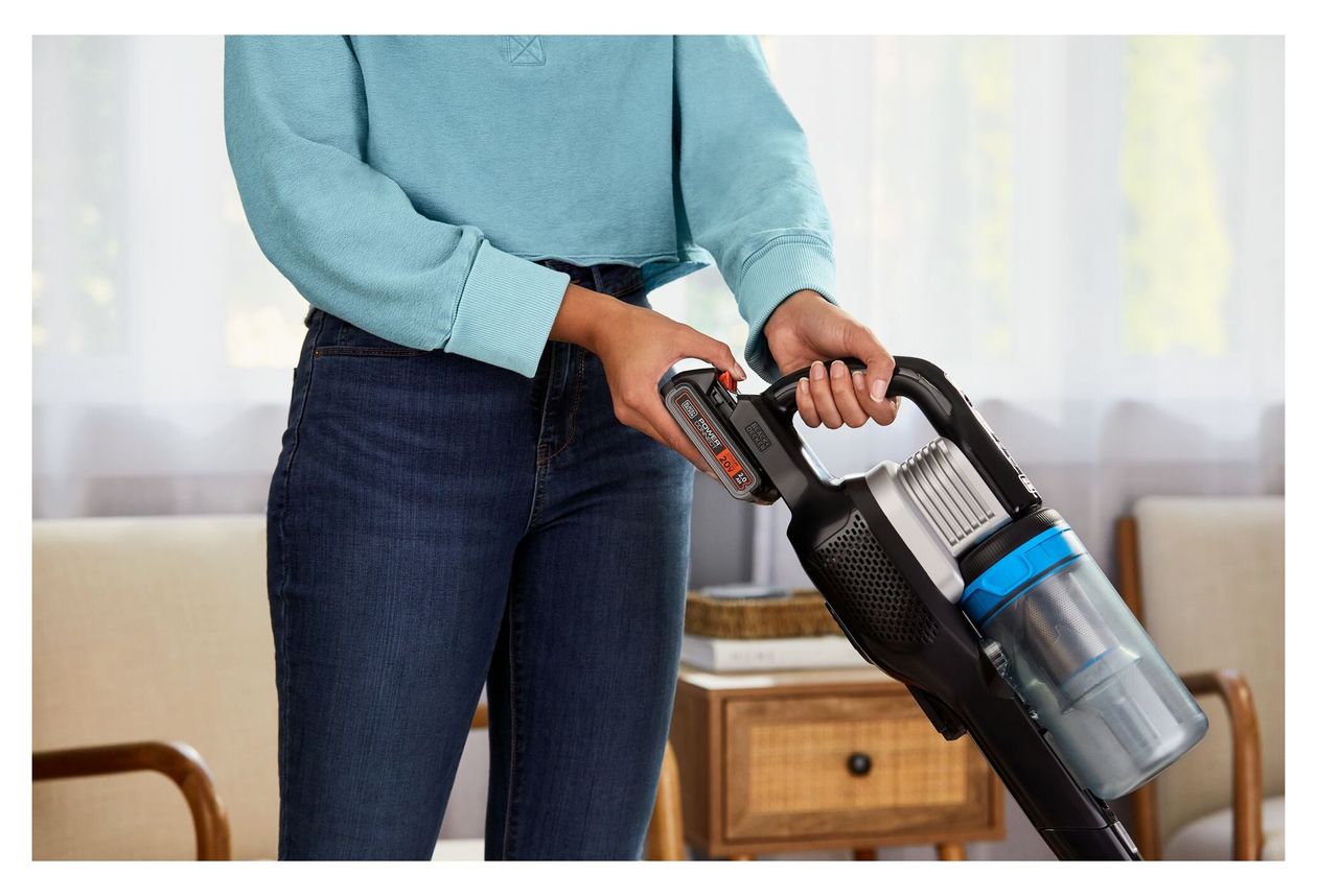 BHFEB520D1 Handstaubsauger Beutellos bis 55 min Laufzeit 20 V (Schwarz, Transparent, Weiß) 