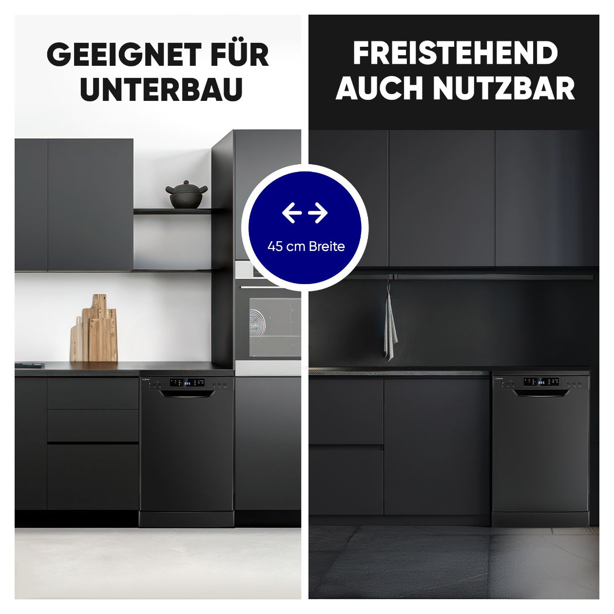 GSP7418 45 cm Geschirrspüler freistehend Leise 10 Maßgedecke 