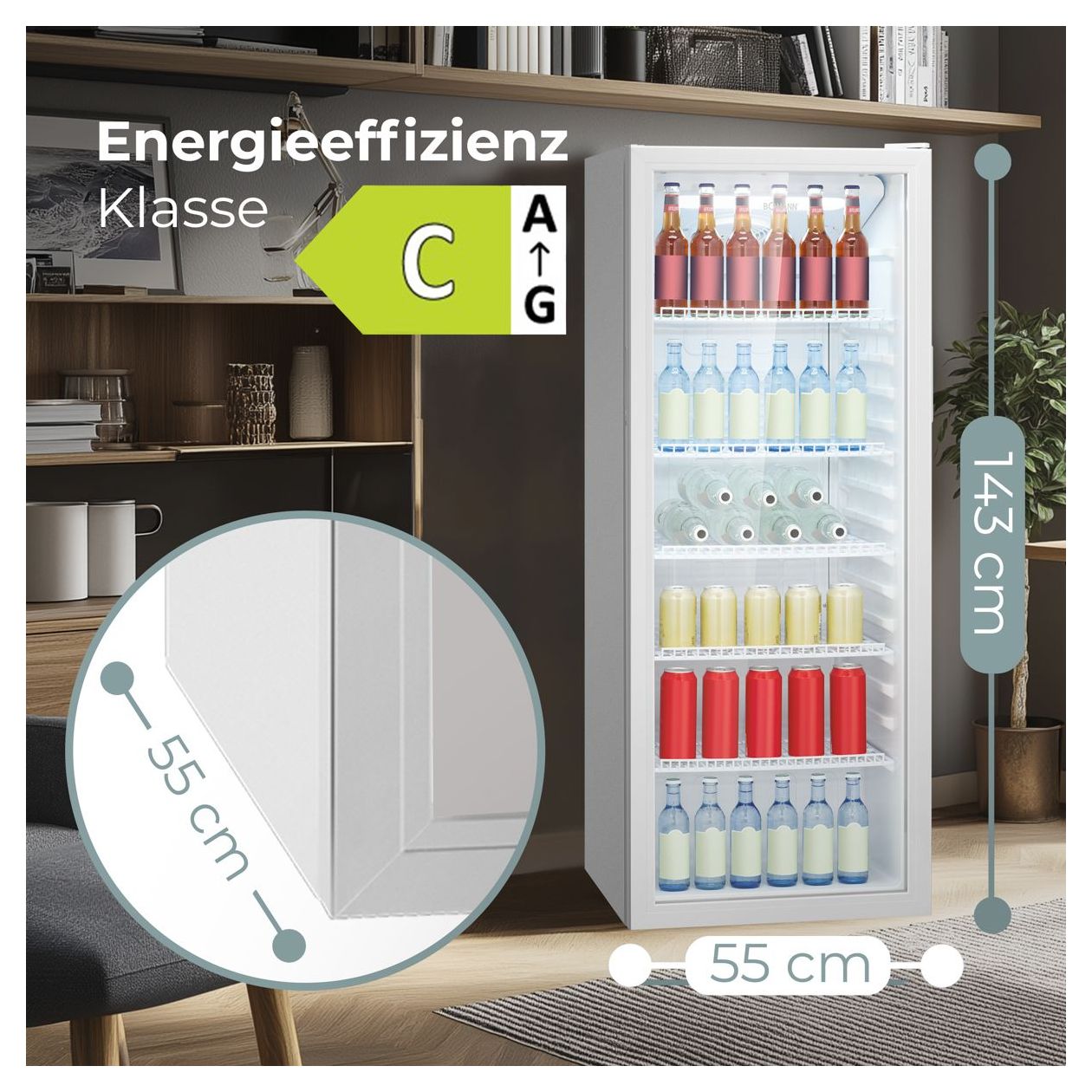 KSG7292 235 l Kühlschrank freistehend EEK: C 433 kWh Jahr  (Weiß) 