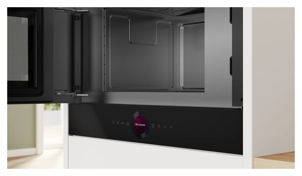 Serie 8 BFL9221B1 Einbau-Mikrowelle 900 W Größe: mittel 5 Stufen (Schwarz) 